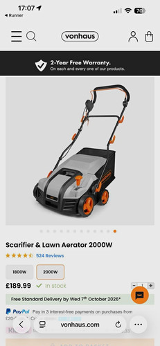 Vonhaus scarifier lawn - scarifier, &